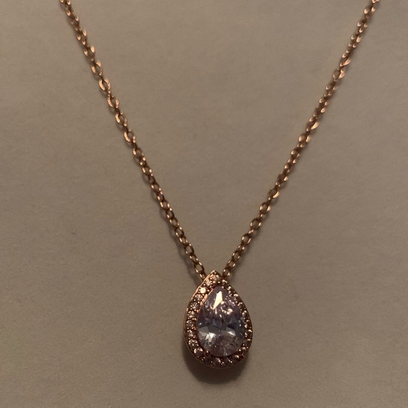 PAJ Tear Drop Necklace/Earring Set Rose Gold - Picture 6 of 8